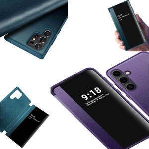 Fr Samsung Galaxy S24 View Spiegel Handy Smart Cover Wake UP Lila