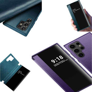 F�r Samsung Galaxy S24 Ultra View Spiegel Smart Cover Wake UP Lila