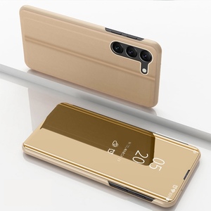 Fr Samsung Galaxy S24 Plus View Spiegel Handy Smart Cover Wake UP Gold