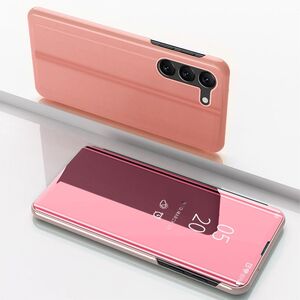 Fr Samsung Galaxy S24 View Spiegel Handy Smart Cover Wake UP Pink