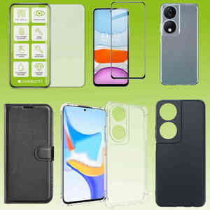 F�r Honor X7b Cover Handy Tasche Etuis TPU Hart Glas Panzer Folie AUSWAHL