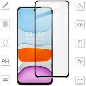 F�r Honor X7b 3D Premium 0,3 mm H9 Hart Glas Folien Schutz Schwarz