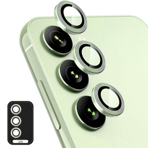 Fr Samsung Galaxy A35 Aluminium Ring Kamera + H9 Hart Glas Grn