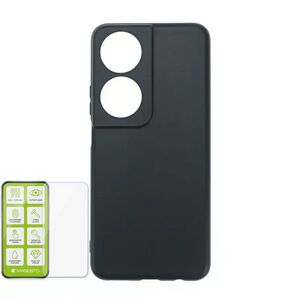 F�r Honor X7b Silikon TPU H�lle Case Cover d�nn Schwarz + H9 Hart Glas