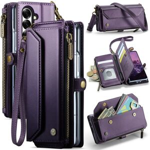 Fr verschiedene Handy Modelle CaseMe Kunstleder Multifunktion Zipper Wallet Tasche