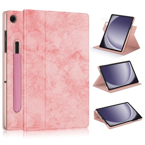 Fr Samsung Galaxy Tab A9 Plus Design 360 Grad Rotation Smart Kunst-Leder Tasche Pink