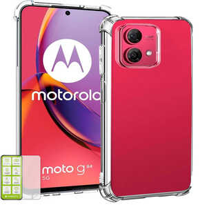 F�r Motorola Moto G84 5G Schock TPU Silikon Schutz H�lle + Hart Glas