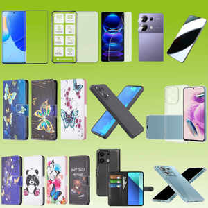 F�r Xiaomi Poco M6 Pro 4G / Redmi Note 13 Pro 4G Cover Handy Tasche Etuis TPU Hart Glas Panzer Folie AUSWAHL