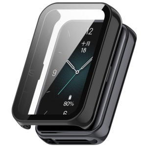 Fr Honor Band 9 Kunststoff Smart Watch Hlle + H9 Schutz Hart Glas Schwarz