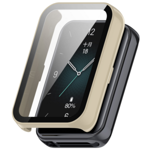 Fr Honor Band 9 Kunststoff Smart Watch Hlle + H9 Schutz Hart Glas Wei
