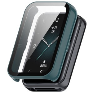 Fr Honor Band 9 Kunststoff Smart Watch Hlle + H9 Schutz Hart Glas Grn