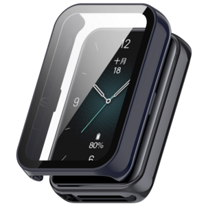 Fr Honor Band 9 Kunststoff Smart Watch Hlle + H9 Schutz Hart Glas Blau