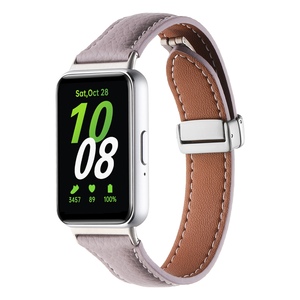 Fr Samsung Galaxy Fit 3 Leder Armband Litchi Textur magnetische Schnalle Lila
