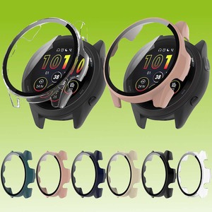 Fr Garmin Forerunner 165 / 165 Music Kunststoff Smart Watch Hlle + H9 Schutz Hart Glas