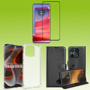 F�r Motorola Edge 50 Pro 5G Cover Handy Tasche Etuis TPU Hart Glas Panzer Folie AUSWAHL