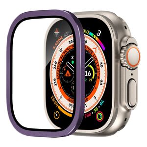 Fr Apple Watch Ultra 49mm Aluminiumlegierung Hlle + Hart Glas Lila