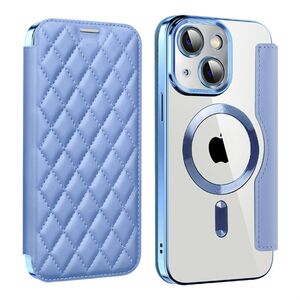 Fr Apple iPhone 15 Plus 360 Grad Full Magsafe Anti Datenklau Etui Cover Hellblau