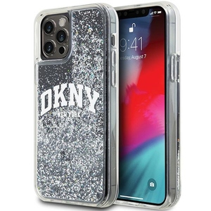 DKNY Liquid Glitter Big Logo Case fr Apple iPhone 12 / 12 Pro Schwarz / Glitzer