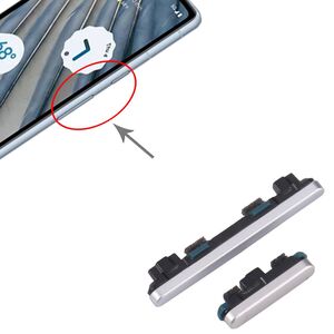 F�r Google Pixel 7a Power und Lautst�rke Tasten Button Ersatzteil Silber