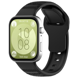 F�r Huawei Watch Fit 4 / 4 Pro / 3 Wavy Dot Silikon Armband Schwarz