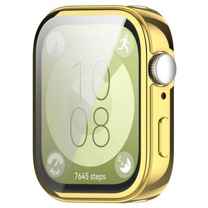 F�r Huawei Watch Fit 3 Full Cover TPU Electroplated Schutz H�lle Gold