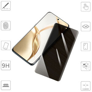 Fr Honor 200 1x 4D Display Privacy 0,3mm H9 Curved Schutz Hart Glas