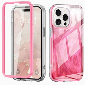 F�r Apple iPhone 15 Pro Feder Design Bumper TPU Schutz H�lle Case Rosa