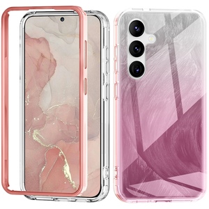 Fr Samsung Galaxy S24 Feder Design Bumper TPU Schutz Hlle Case Pink
