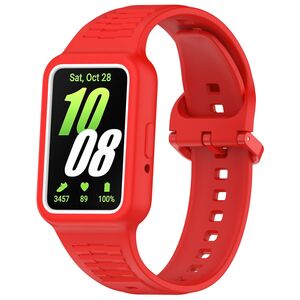 F�r Samsung Galaxy Fit 3 Silikon Ersatz Band integriertem Geh�use Rot