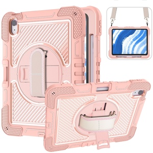 F�r Apple iPad Air 11 2024 / Air 5 / 4 Hybrid 360 Grad H�lle Case Rosa