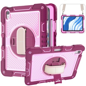 F�r Apple iPad Air 11 2024 / Air 5 / 4 Hybrid 360 Grad H�lle Case Pink