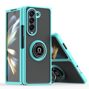 Fr Samsung Galaxy Z Fold6 Shadow Design TPU / PC Hlle Ring Hellblau
