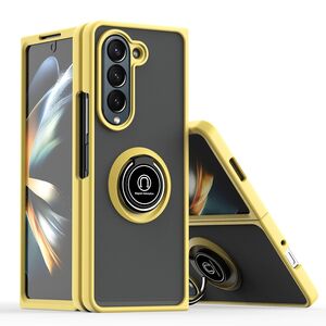 Fr Samsung Galaxy Z Fold6 Shadow Design TPU / PC Hlle Case Ring Gelb