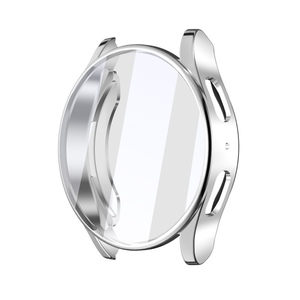 F�r Samsung Galaxy Watch 7 40mm Full Cover Watch TPU H�lle Case Silber