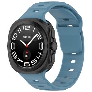 F�r Samsung Galaxy Watch Ultra 47mm Solid Color Silikon Arm Band Blau
