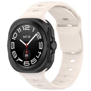 F�r Samsung Galaxy Watch Ultra 47mm Solid Color Silikon Arm Band Beige