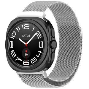 F�r Samsung Galaxy Watch Ultra 47mm Metall Mesh Ersatz Armband Silber
