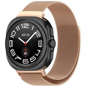F�r Samsung Galaxy Watch Ultra 47mm Metall Mesh Ersatz Band Rose Gold