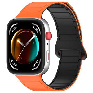 Fr Huawei Watch Fit 4 / 4 Pro / 3 Two Color Design Silikon Magnetisches Ersatz Arm Band