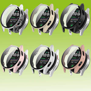 F�r Samsung Galaxy Watch 7 44mm / 40mm Kunststoff H�lle + Integriertes Hart Glas