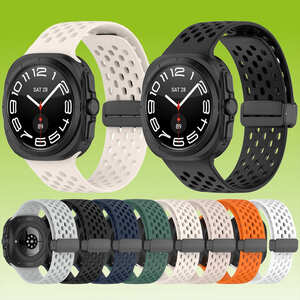 F�r Samsung Galaxy Watch Ultra 47mm Silikon Magnetische Schnalle Ersatz Armband