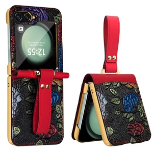 Fr Samsung Galaxy Z Flip 7 FE 6 5 Motiv Hlle Handschlaufe integriertem Glas