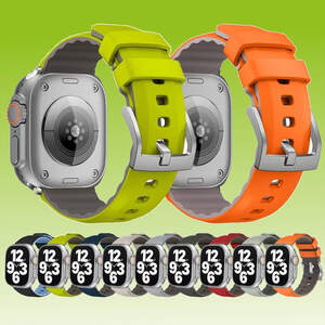 Fr Apple Watch SE 2023 44 / 40mm Two Color Silikon Sport Watch Ersatz Armband