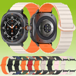 F�r Samsung Galaxy Watch Ultra 47mm Punktmuster Silikon Magnetisches Arm Band