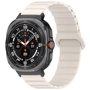 Fr Samsung Galaxy Watch Ultra 47mm Punktmuster Silikon Magnetisches Arm Band