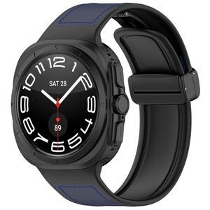F�r Samsung Galaxy Watch Ultra 47mm Magnetverschluss Armband D- Blau