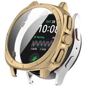 F�r Samsung Galaxy Watch 7 40mm Kunststoff PC H�lle + Hart Glas Gold