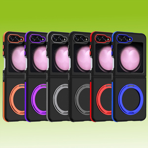 F�r Samsung Galaxy Z Flip7 FE / Flip6 Dual Color 360 Rotation Ring Schutz H�lle