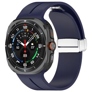 F�r Samsung Galaxy Watch Ultra 47mm Silikon Magnetisches Band D- Blau