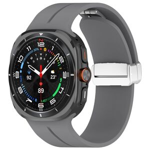 Fr Samsung Galaxy Watch Ultra 47mm Groove Silikon Armband magnetische Schnalle